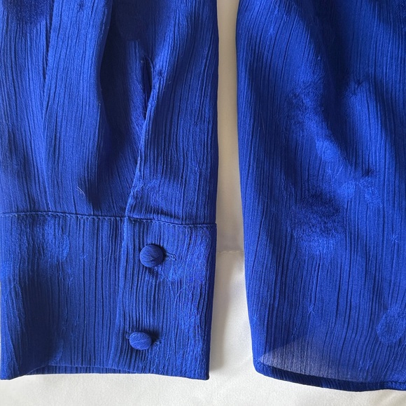 Zara Royal Blue with Florals Blouse - Picture 4 of 4